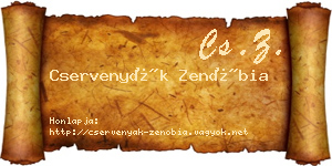 Cservenyák Zenóbia névjegykártya